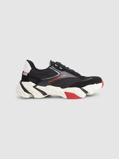 Calvin Klein Cipők HU044454 | Calvin Klein Bőr Chunky Női Sportcipő Fekete